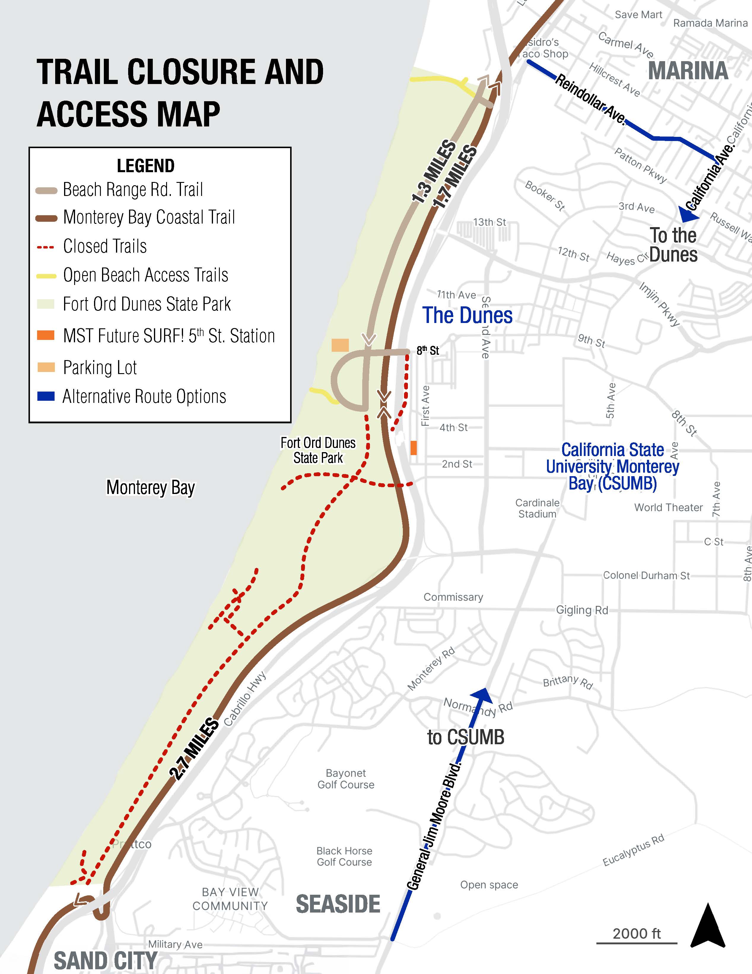 Fort Ord Dunes SP Trail Map 